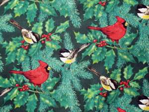 CHRISTMAS HOLIDAY VALANCE RED CARDINALS BIRDS HOLLY NEW  