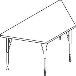  HON Trapezoid Activity Table with Long Chrome Legs 48W x 