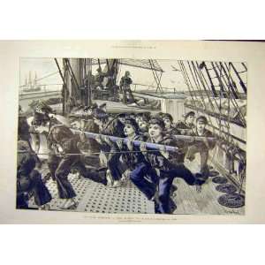   1888 Bluejackets Training Ship Mercury Ryde Wain Print