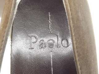   shoes dark brown Linea Paolo 8 M heels leather dress peep toe  