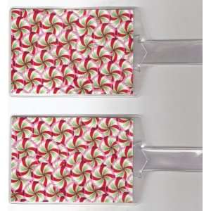  Set of 2 Oversize Luggage Tags Christmas Peppermint Candy 