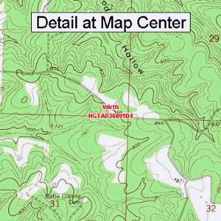 USGS Topographic Quadrangle Map   Wirth, Arkansas (Folded/Waterproof 