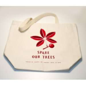  Eco Friendly Spare Our Trees Tote Bag Red Print