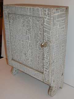   CABINET WITH GREY CRACKLED PAINT FINISH GREAT PRIMITIVE CABINET  