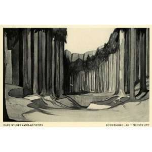 1914 Print Stage Design Holy See Buhnenbild Trees Art Hans 