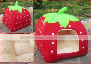   strewberry pet / cat /dog house bed + Removable Cushion Hpe  