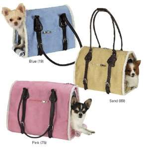  Zack & Zoey Suede Pink Sherpa Pet Dog Carrier Tote 