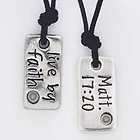 Mustard Seed Pendant Fashion Necklace LIVE BY FAITH With Verse Matt 