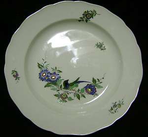 german white porcelain cabinet plate meissen bird flowers bugs hand 