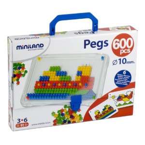    Miniland Educational Pegs   10mm Pegs, 600 Pieces Toys & Games