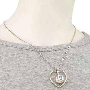 Seattle Mariners 3D Baseball Heart Pendant Necklace 