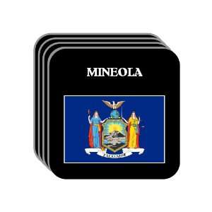 US State Flag   MINEOLA, New York (NY) Set of 4 Mini Mousepad Coasters