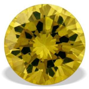  0.19 Ctw Canary Yellow Color Round Genuine Diamond For 