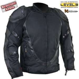  Xelement Mens Black Motorcycle Jacket with Breathable 3 