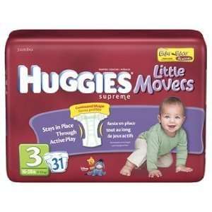  Huggies Little Movers Diapers   Size 3   31 Count Baby