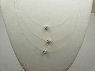 Silver Floating Illusion Crystal Necklace PROM BRIDE  