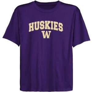  Washington Huskies Youth Purple Logo Arch T shirt Sports 