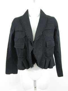 MIN.IMAL Black Cotton Raw Edge Blazer Jacket Size Sm  
