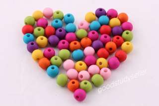 Free ship 400pcs Loose mixed color Matt acrylic spacer findings beads 