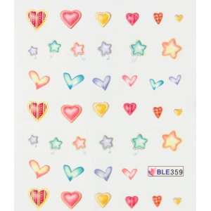   transfer nail decals the hydroplaning nail stickers heart and star