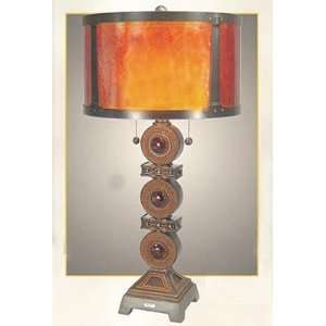  Classic Mica Series Table Lamp With Drum Shade.