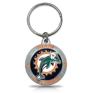  NFL Miami Dolphins Logo Metal Key Chain, Official Licensed 