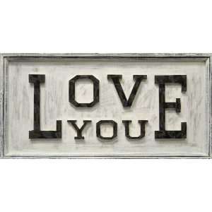  Sugarboo Designs Antiqued Sign AS120 Love You Wooden Sign 