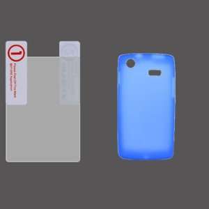 Samsung Captivate I897 Blue soft sillicon skin case With Crystal Clear 