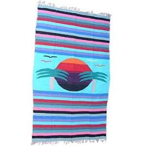  Beach Scene Mexican Blanket throw rug tapestry