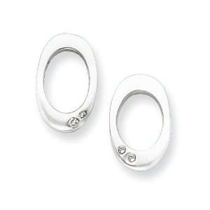  Sterling Silver White Ice .015ct. Diamond Earrings Vishal 