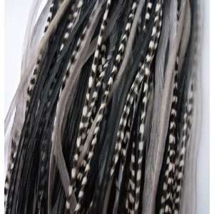  Feathermania Black Ice Feather Hair Extension   5 Feathers 