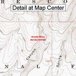   Topographic Quadrangle Map   Arnold Mesa, Arizona (Folded/Waterproof