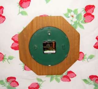 Ingraham Strawberry Wooden Octagon Shaped Kitchen Wall Clock  