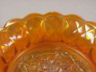 Vintage Marigold Carnival Glass Grape Bowl  