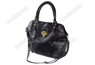 Korean Style Lady PU Leather Handbag Shoulder Bag Black  