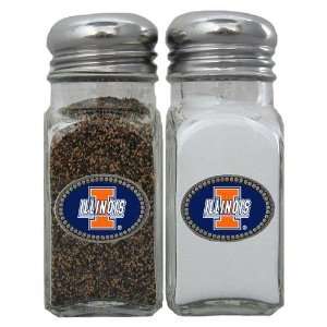  Illinois Fighting Illini NCAA Logo Salt/Pepper Shaker Set 