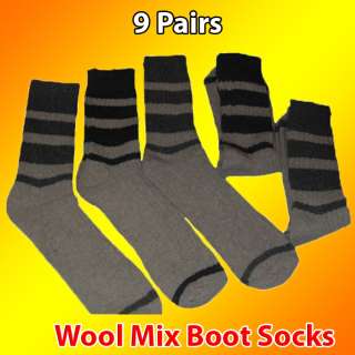 10 Pairs Mens Bigfoot Wool Mixed Boot Socks Bargain  
