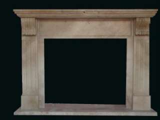 HAND CARVED TRAVERTINE MARBLE FIREPLACE MANTEL TZ9  