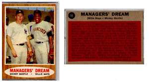 1962 Mickey Mantle & Willie Mays Managers Dream Card  