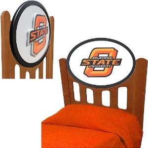   Oklahoma State Cowboys Stained Headboard Full Size