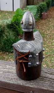 OLD BOTTLE KNIGHT IN SHINNING ARMOR MADE IN SPAIN UNIQUE ONE   