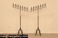 pair of seven candle candelabras have adjustable height on these 