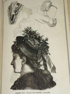 1875 FASHION Clothing DRESSES Ladies CHILDREN Hats VICTORIAN Color 