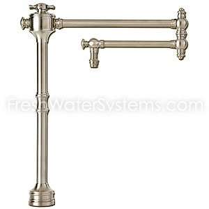   Traditional 3350 Deck Mount Potfiller with Cross Handle   Tuscan Brass