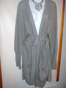 Lane Bryant Textured Belted Cardigan sweater coat jacket 18/20 2X long 