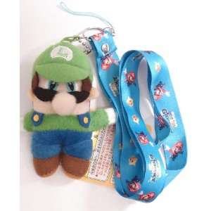 Super Mario Bros Luigi Lanyard Phone Strap and Plush Charm Backpack 