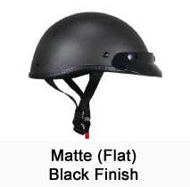 REAL CARBON FIBER Motorcycle Half Helmet LOW PROFILE Matte FLAT Outlaw 