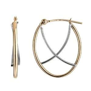  Two Tone Hoop with Tube Earrings Jewelry