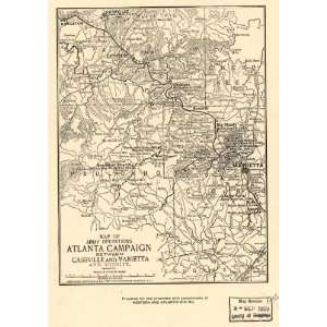  Civil War Map Map of army operations Atlanta campaign 