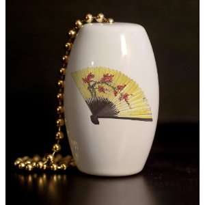  Japanese Fan Porcelain Fan / Light Pull